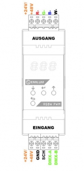 LED-PWM-Dimmer, 4-Kanal, DMX/RDM, 12-48V, 300W (600W @48V)