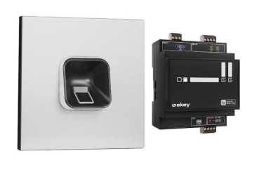 ekey sLine Fingerprintset in Schwarz für Gira 106 Aluminium