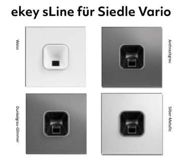 ekey sLine Fingerprintset in Schwarz für Siedle Vario Anthrazitgrau