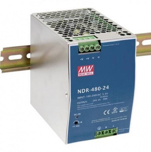 NDR-480-24 Hutschienen-Netzteil (DIN-Rail) Konstantspannung, 480 W 0 - 20 A 24 V/DC PFC