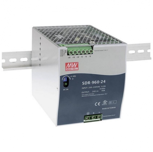 SDR-960-24 Hutschienen-Netzteil (DIN-Rail) Konstantspannung, 960 W 0 - 40 A 24 V/DC PFC